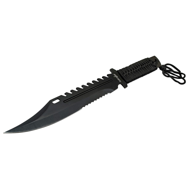 Survivor 13.5" Black Fixed Blade Bowie Knife