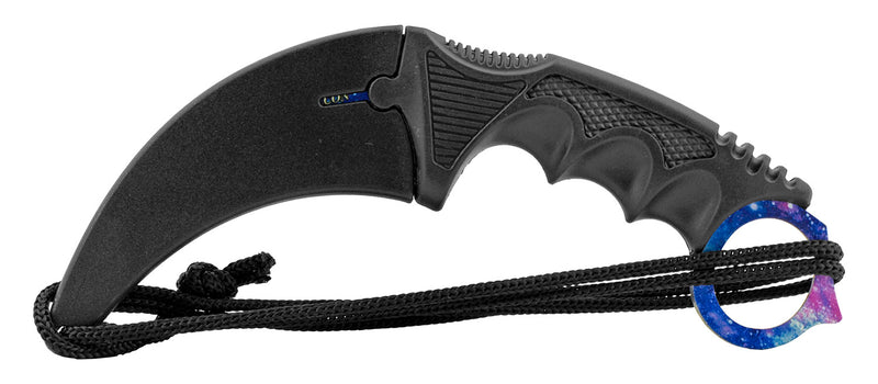 Falcon 7.5" Blue Galaxy Fixed Blade Karambit Knife