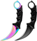 Falcon 7.5" Black & Rainbow Fixed Blade Karambit Knife Set