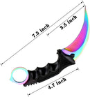 Falcon 7.5" Black & Rainbow Fixed Blade Karambit Knife Set