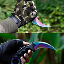 Falcon 7.5" Black & Rainbow Fixed Blade Karambit Knife Set