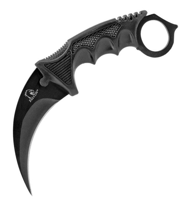 Falcon 7.5" Black & Rainbow Fixed Blade Karambit Knife Set