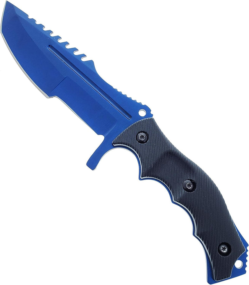 Falcon Tactical CS:GO Electro Blue Tactical Set: Huntsman Knife, Tactical Combat Knife, and Karambit Knife