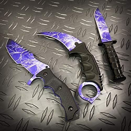 Falcon Tactical CS:GO Lightening Tactical Set: Huntsman Knife, Tactical Combat Knife, and Karambit Knife