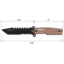 Mtech 11" USMC Marine Black Ops Fixed Blade Tanto Knife