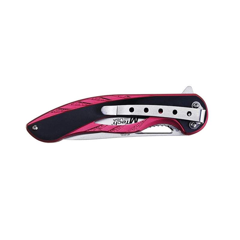 MTech USA 8" Pink Satin Drop Point Folding Knife