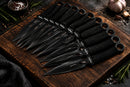 Backorder - Perfect Point 12 Set Black Cord Wrap Throwing Knife Set 6.5"