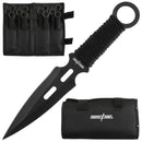 Backorder - Perfect Point 12 Set Black Cord Wrap Throwing Knife Set 6.5"