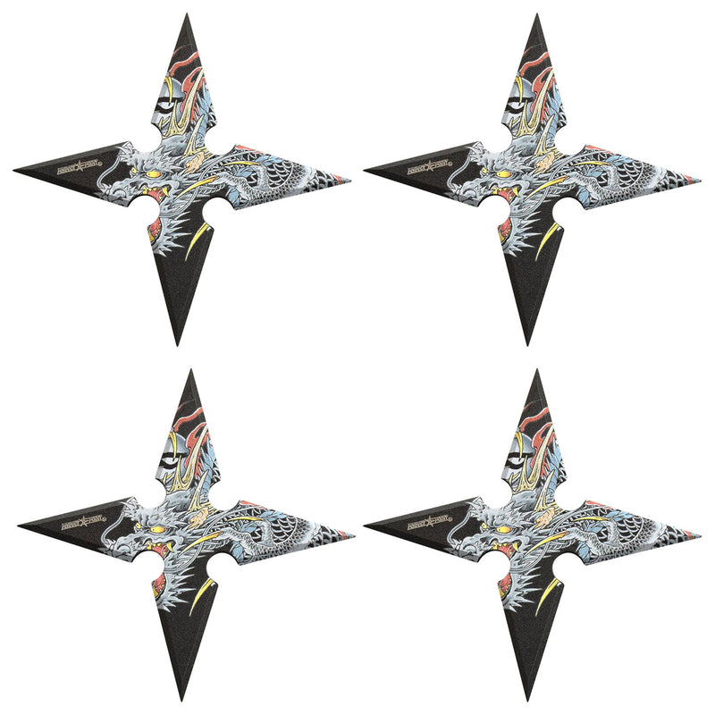 Backorder - Perfect Point Embossed Dragon Throwing Star Set