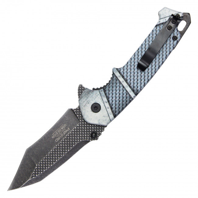 Wartech 8" Tactical Red Dragon Tanto Pocket Folding Knife
