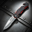 MTech USA 8" Red/Black Rescue Folding Knife