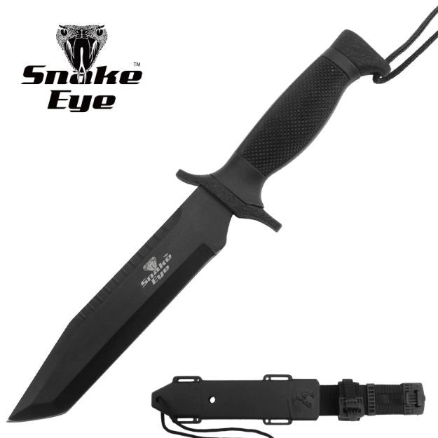 Snake Eye 12" Black Tactical Fixed Blade Tanto Knife