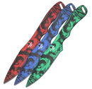 Snake Eye Skeletor Drop Point Throwing Knife Set 9"