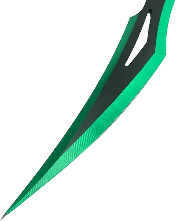 Tactical Master 20" Green Flame Machete & Throwing Knife Set