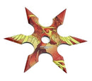 Snake Eye 4" Flaming Phoenix 6 Point Throwing Star 4 Set