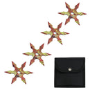 Snake Eye 4" Flaming Phoenix 6 Point Throwing Star 4 Set