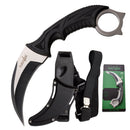 Backorder - Survivor 8.75" Tactical Blk/Silver Fixed Blade Karambit