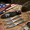 USMC Marines 9" Black/Silver Striker Throwing Knife Set