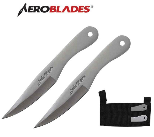 Aeroblades 2 Piece Chrome Jack Ripper Throwing Knife Set 5.5"