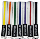 White Belts with Coloured Stripe
