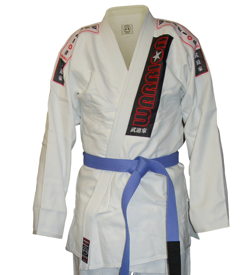 Comp Label BJJ White Kimono Diamond Weave