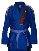 Comp Label BJJ Blue Kimono Diamond Weave