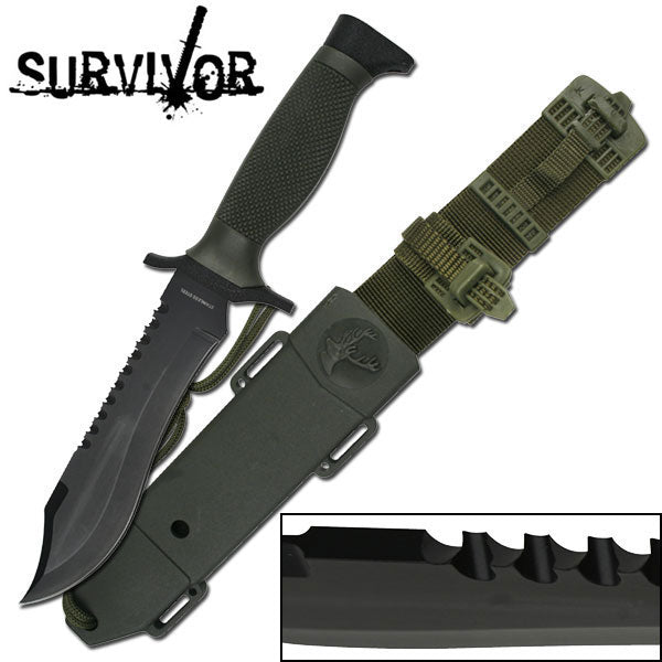Survivor 12" Fixed Blade Bowie Knife