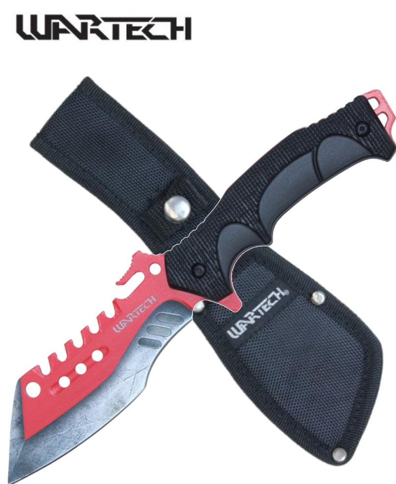 Wartech 9 1/2" Red Tactical Combat Cleaver Knife