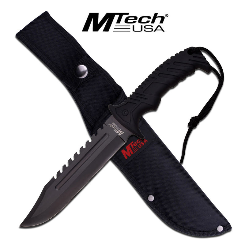 MTech USA 12.5" Black Fixed Blade Knife