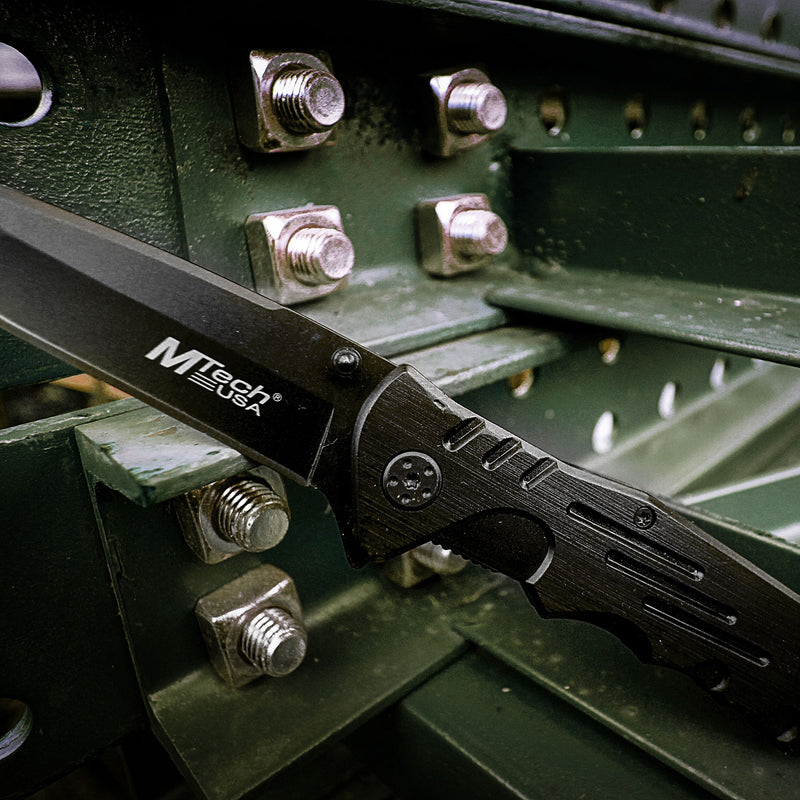 MTech USA 7.5" Black Tanto Folding Knife