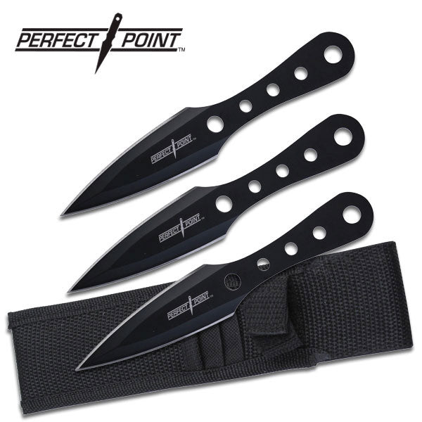 Backorder - Perfect Point Black Arrowpoint Throwing Knife Set 6.5″