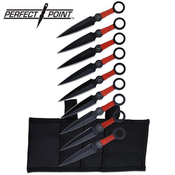 Perfect Point 9 Piece Kunai Throwing Knife Set 6.25″
