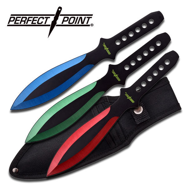 Perfect Point Assorted Colour Throwing Knife Set 9″