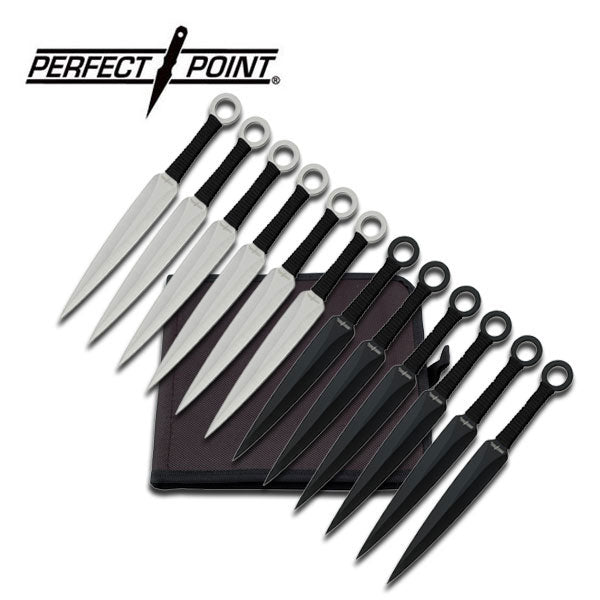 Backorder - Perfect Point 12 Set Kunai Throwing Knife Set 8.5"