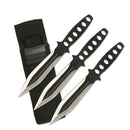 Perfect Point Blk/Silver Vented Throwing Knife Set 8"