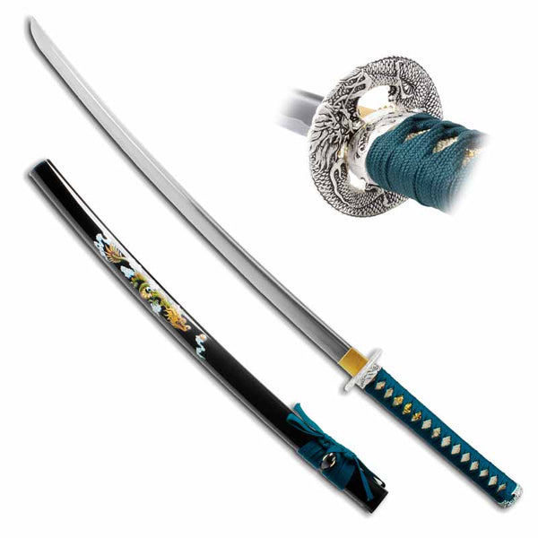 41″ Musha Uroborosu Silver Dragon Samurai Sword