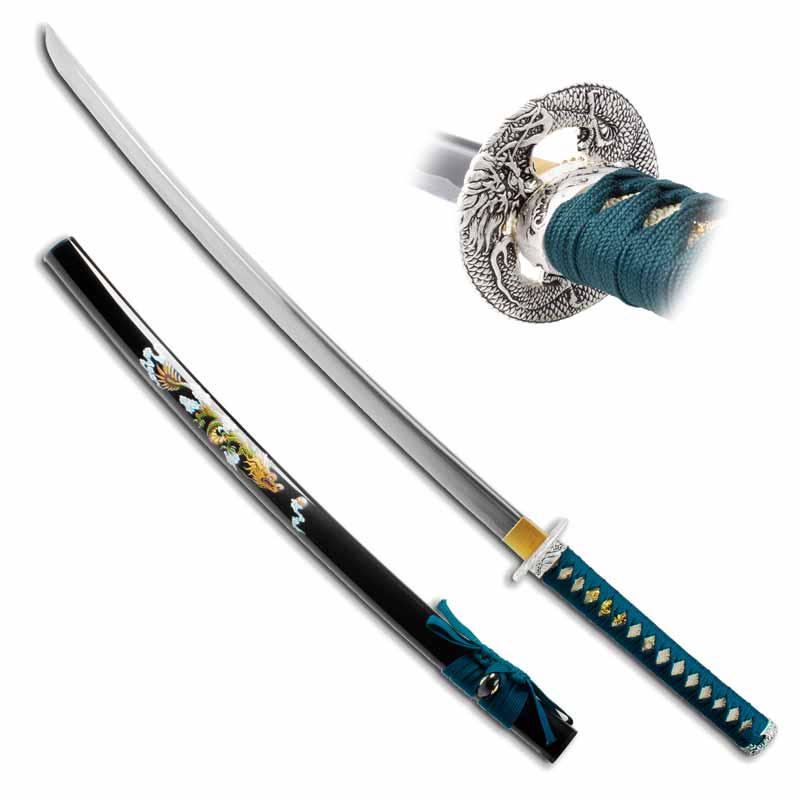 41″ Musha Uroborosu Silver Dragon Samurai Sword