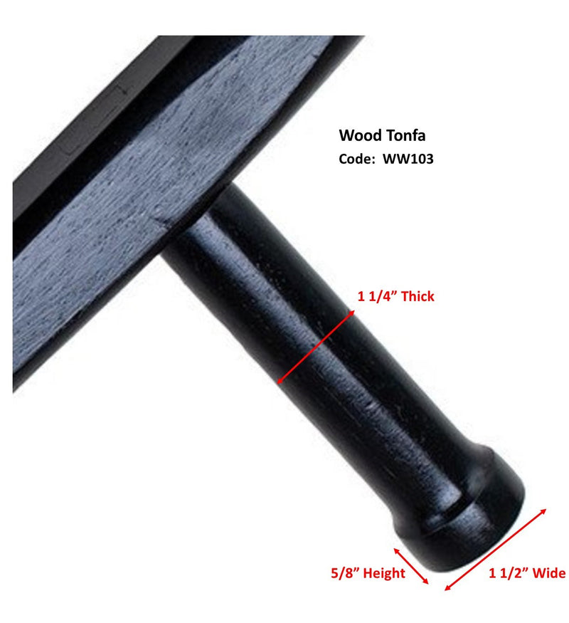 Tonfa Black Wooden 18", 20", 24"