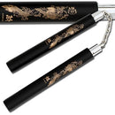 Nunchaku 12″ Black Foam with Gold Dragon