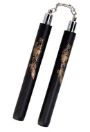 Nunchaku 12″ Black Foam with Gold Dragon