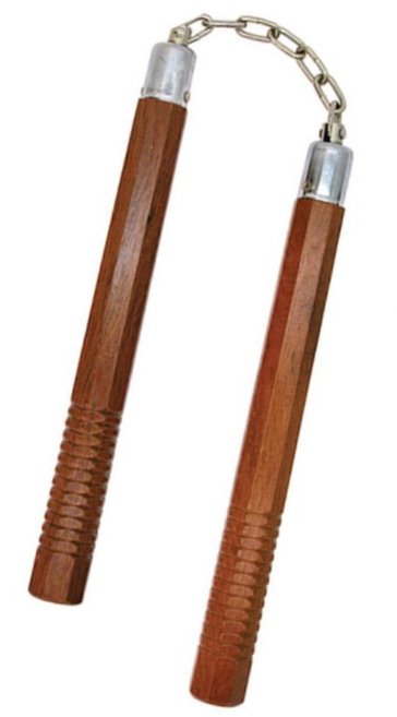 Nunchaku 12″ Wood Octagonal with Grooves