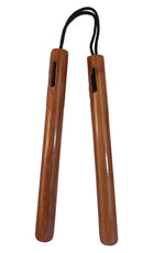Nunchaku 12″ Natural Wood Round with Rope Link