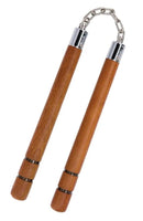 Backorder - Nunchaku 12″ Natural Wood Round Nunchaku with 2 Black Grooves