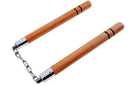 Backorder - Nunchaku 12″ Natural Wood Round Nunchaku with 2 Black Grooves