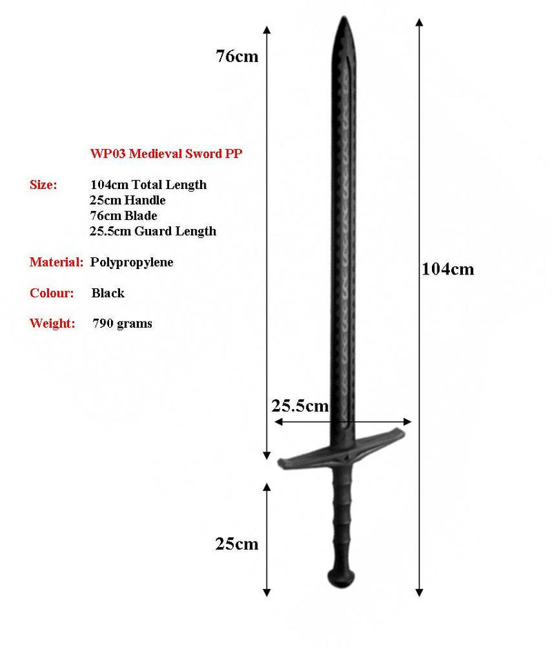 Backorder - Medieval Synthetic 104cm Sparring Sword