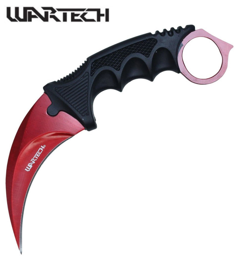 Wartech 7.5″ Red/Blk Karambit Knife