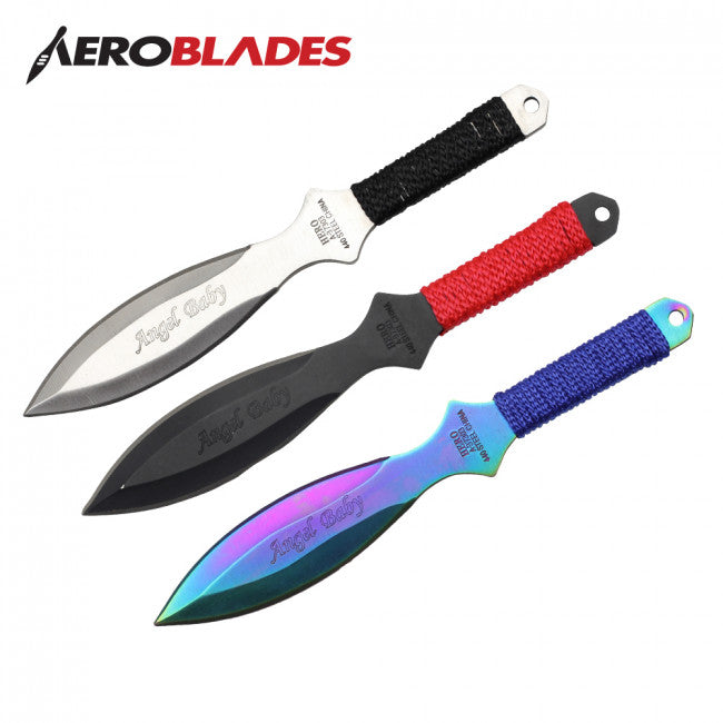 Aeroblades 3 Piece Assorted Angel Baby Throwing Knives 6.5″