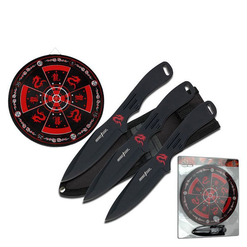 Perfect Point Target Board Throwing Knife Set 8"