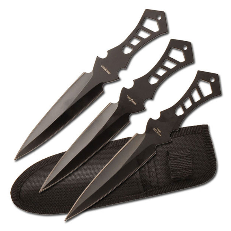 Perfect Point Handle Cutout Throwing Knife Set 7.5″