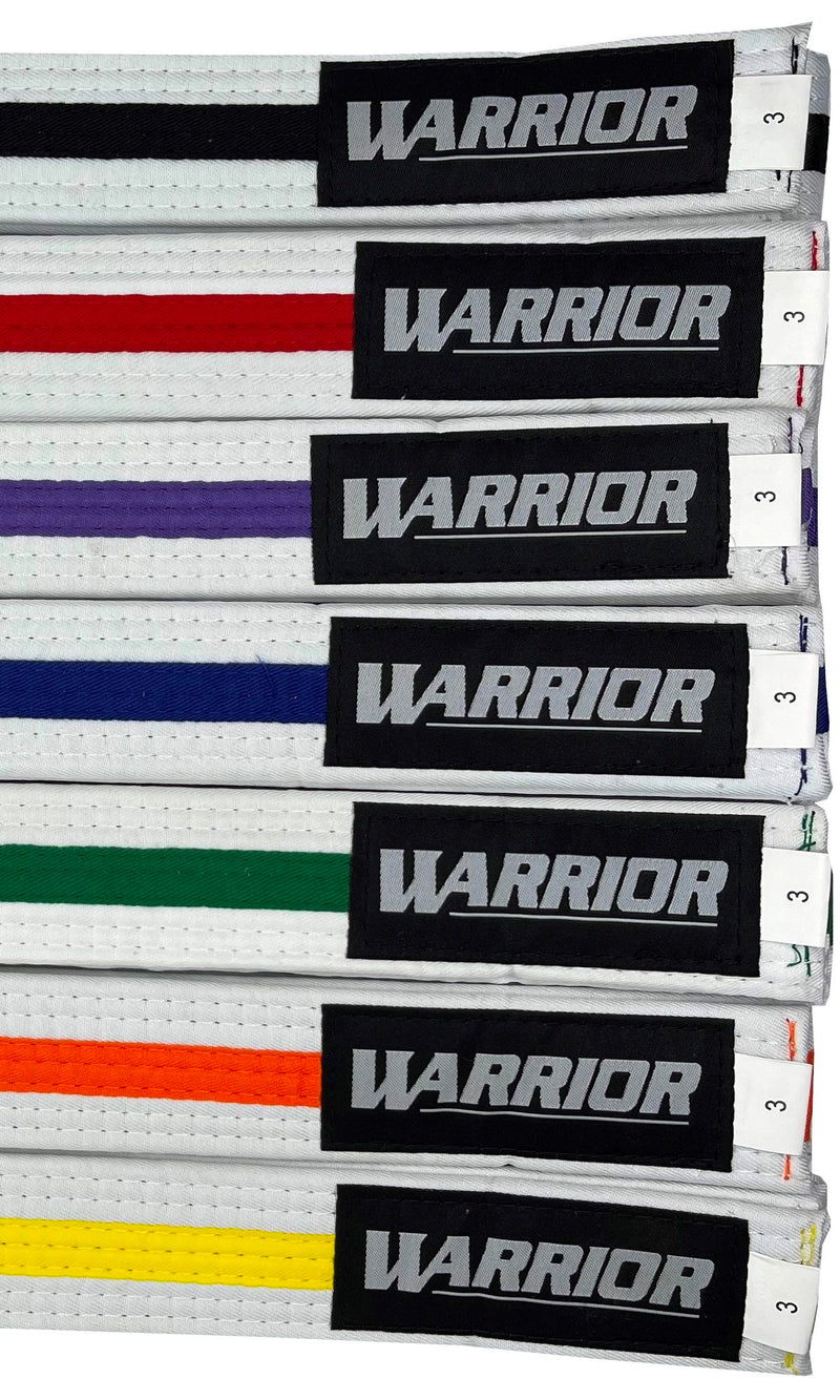 White Belts with Coloured Stripe